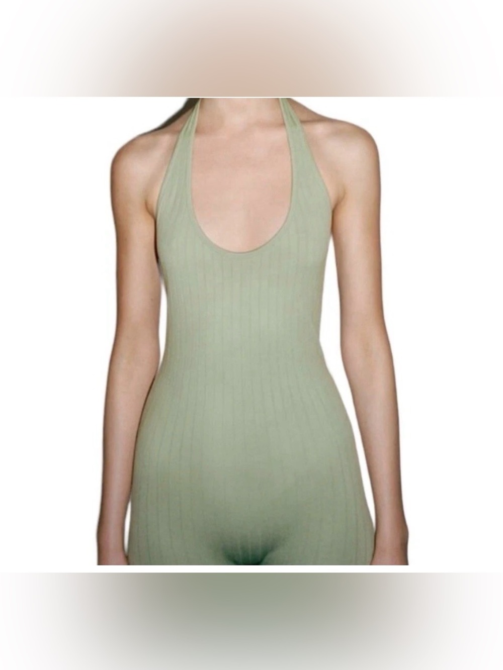 ZARA seamless contour halter one piece  jumpsuit stretchy XS/S